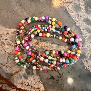 6 handmade beaded bracelets bundle